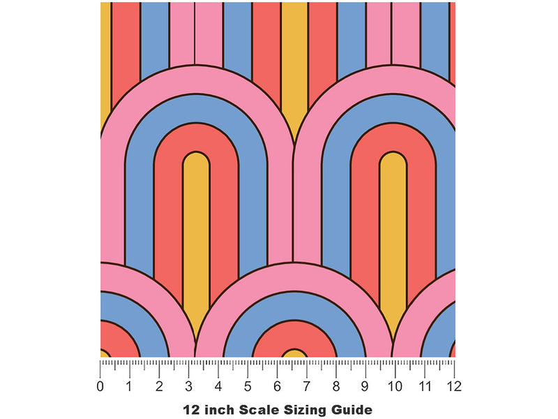 Seventies Forties Art Deco Vinyl Film Pattern Size 12 inch Scale~Rwraps Seventies Forties Art Deco Sizing Chart~2