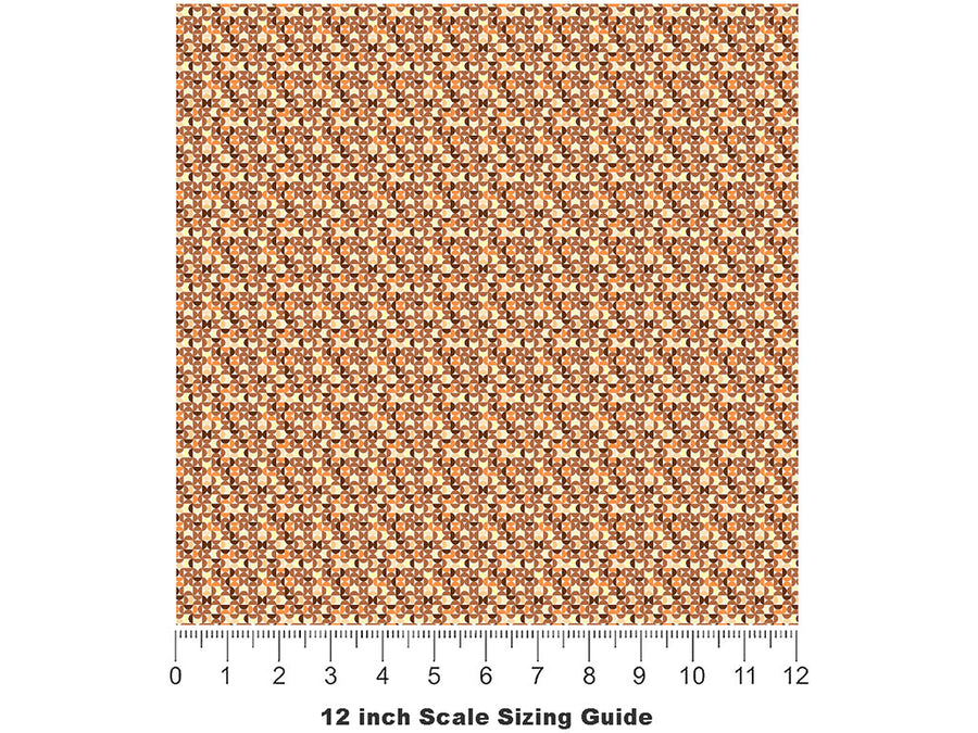 Seventies Retro Mosaic Vinyl Film Pattern Size 12 inch Scale~Rwraps Seventies Retro Mosaic Sizing Chart~2
