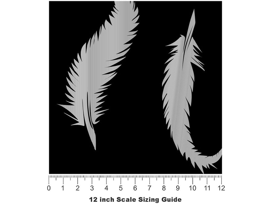 Sharp Feathers Birds Vinyl Film Pattern Size 12 inch Scale~Rwraps Sharp Feathers Birds Sizing Chart~2