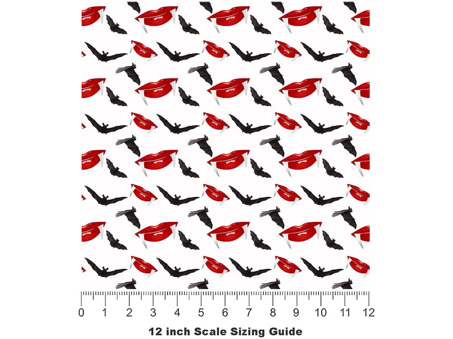 Sharp Smile Vampire Vinyl Film Pattern Size 12 inch Scale~Rwraps Sharp Smile Vampire Sizing Chart~2
