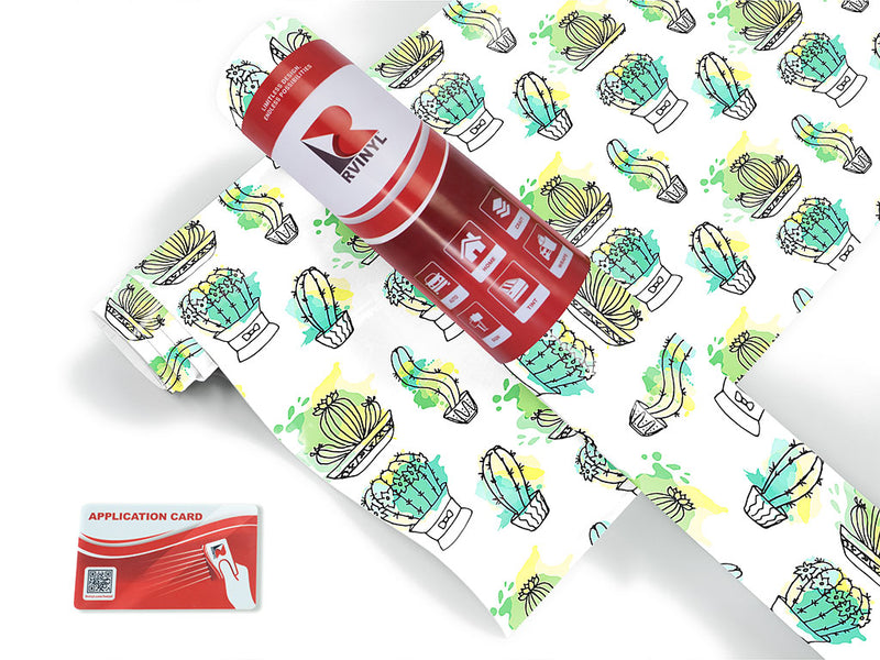 sharp watercolor cactus Craft Vinyl Roll