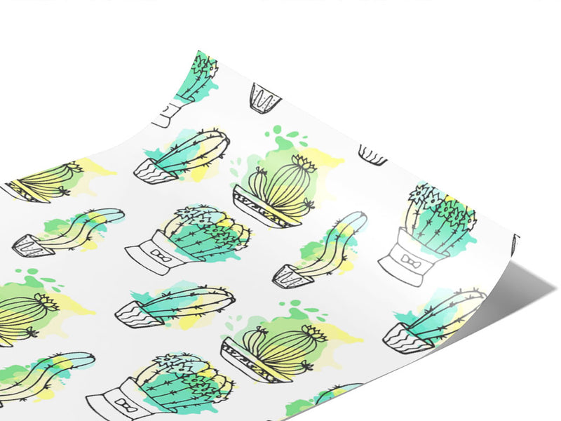 Sharp Watercolor Cacti Vinyl Wraps~Rwraps Series 914 Digitally Printed Vinyl Wrap~0