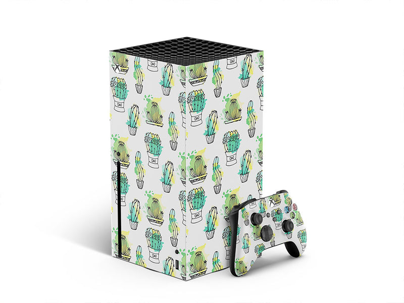 sharp watercolor cactus XBOX DIY Decal