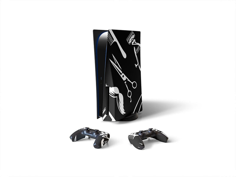 shaving time barber shop Sony PS5 DIY Skin