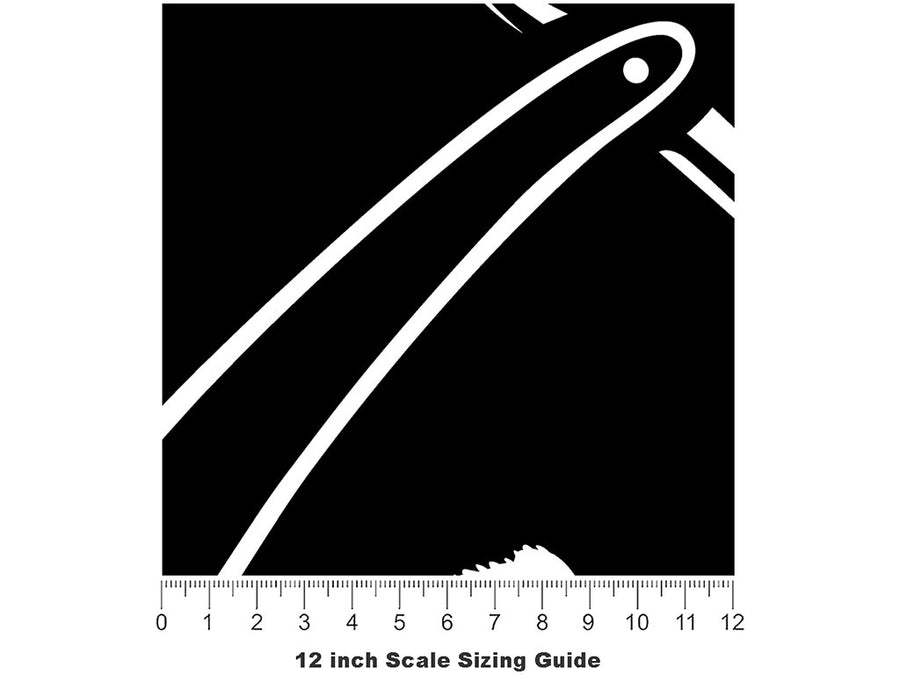 Shaving Time Barber Vinyl Film Pattern Size 12 inch Scale~Rwraps Shaving Time Barber Sizing Chart~2