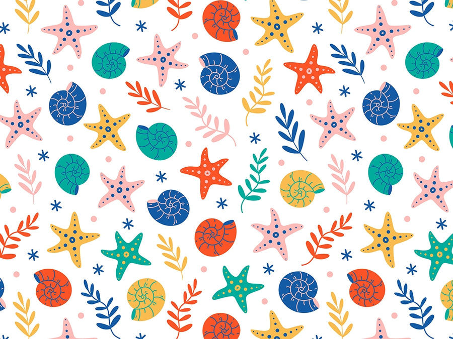 Shellfish Stars Marine Life Vinyl Wrap Pattern~Rwraps Series 914 Digitally Printed Vinyl Wrap~0