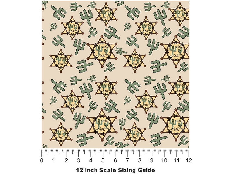 Sheriffs Badge Cowboy Vinyl Film Pattern Size 12 inch Scale~Rwraps Sheriffs Badge Cowboy Sizing Chart~2