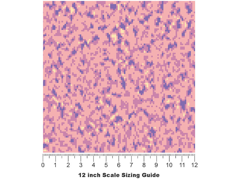 Shimmering Blush Pixel Vinyl Film Pattern Size 12 inch Scale~Rwraps Shimmering Blush Pixel Sizing Chart~2