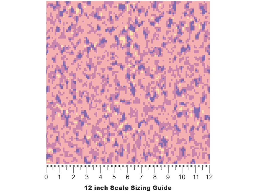 Shimmering Blush Pixel Vinyl Film Pattern Size 12 inch Scale~Rwraps Shimmering Blush Pixel Sizing Chart~2