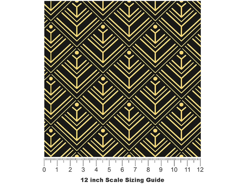 Shining Trees Art Deco Vinyl Film Pattern Size 12 inch Scale~Rwraps Shining Trees Art Deco Sizing Chart~2