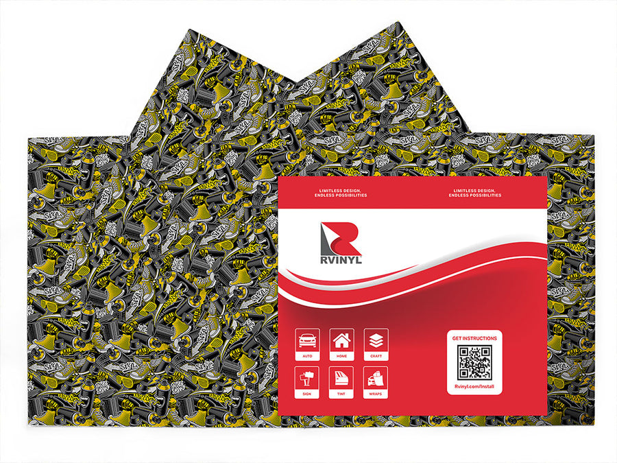short run graffiti Craft Vinyl Sheet Pack