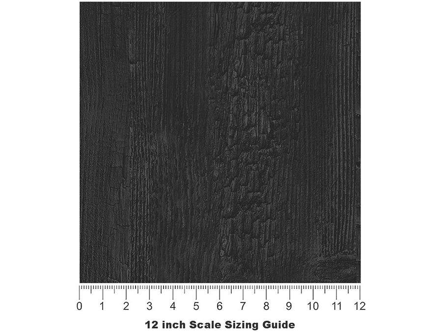 Shou Sugi-Ban Woodgrain Vinyl Film Pattern Size 12 inch Scale~Rwraps Shou Sugi-Ban Woodgrain Sizing Chart~3