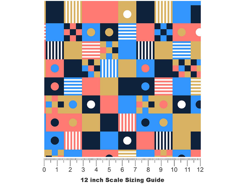 Shuffle Play Mosaic Vinyl Film Pattern Size 12 inch Scale~Rwraps Shuffle Play Mosaic Sizing Chart~2