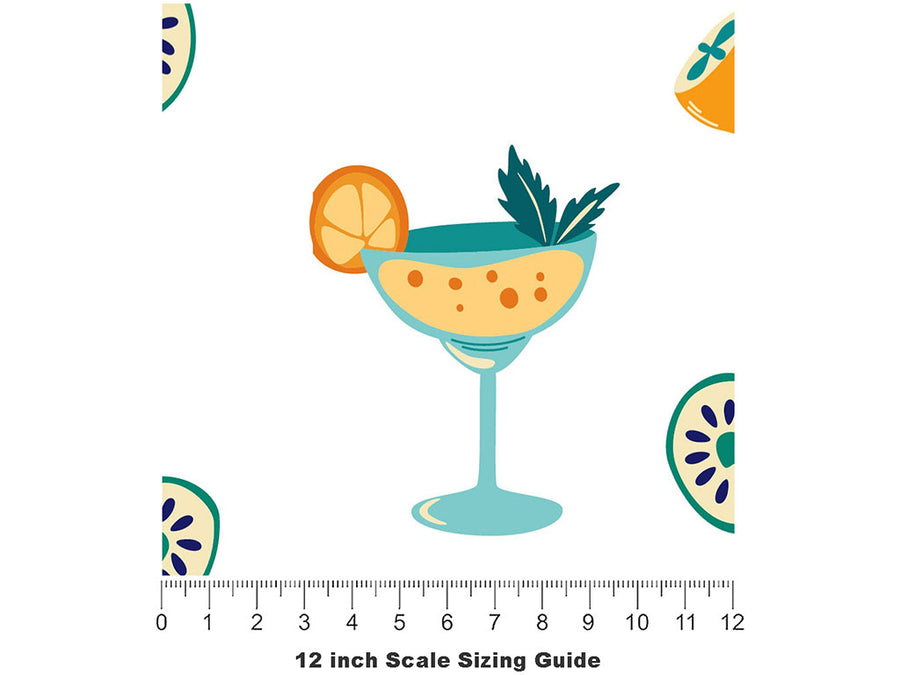 Siesta Time Alcohol Vinyl Film Pattern Size 12 inch Scale~Rwraps Siesta Time Alcohol Sizing Chart~2