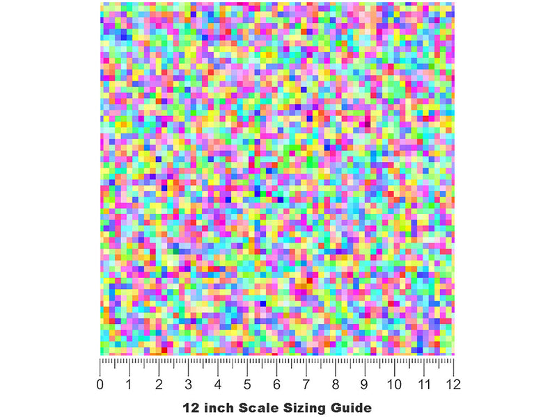 Signing Off Pixel Vinyl Film Pattern Size 12 inch Scale~Rwraps Signing Off Pixel Sizing Chart~2