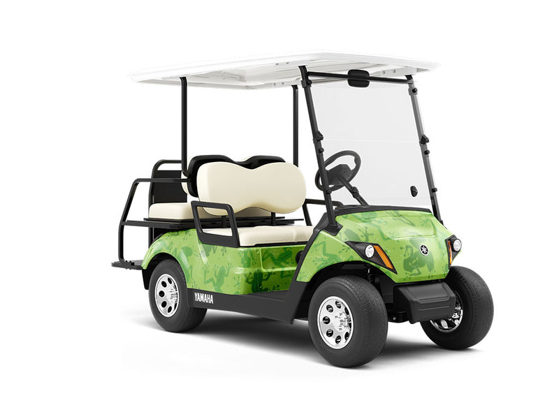 Silhouetted Jumpers Marine Life Wrapped Golf Cart