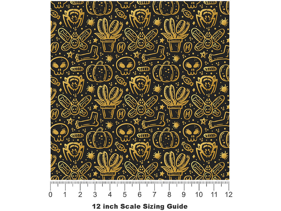 Silly Omens Spooky Fun Vinyl Film Pattern Size 12 inch Scale~Rwraps Silly Omens Spooky Fun Sizing Chart~2