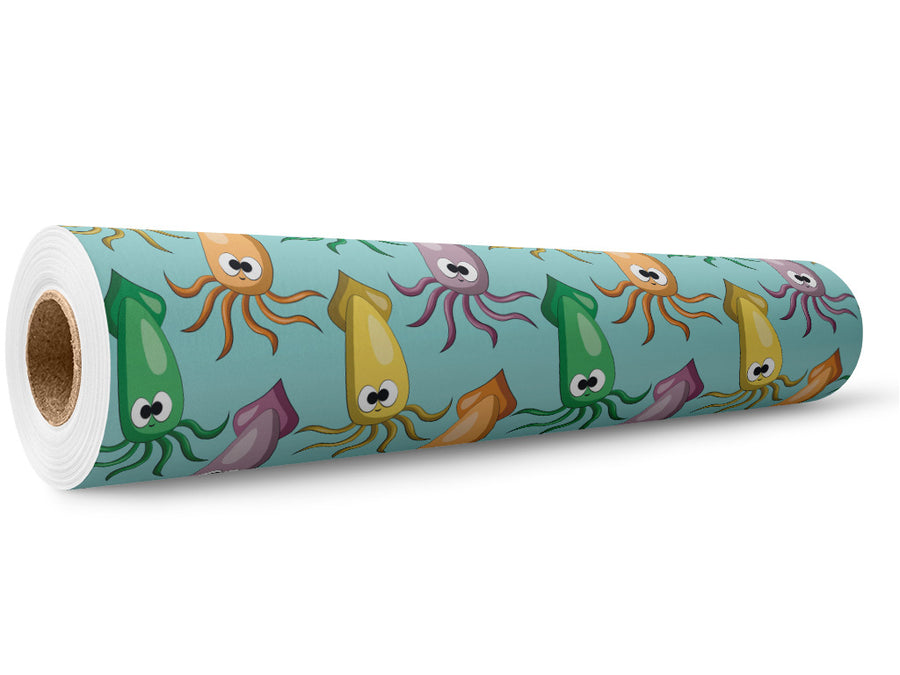 Silly Squids Marine Life Wrap Film Wholesale Roll~Rwraps Series 914 Digitally Printed Vinyl Roll~5