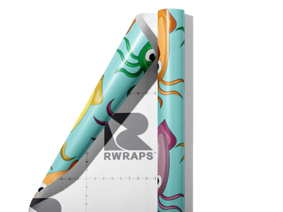 Silly Squids Marine Life Wrap Film Sheets~Rwraps Series 914 Silly Squids Marine Life Scrolled Sheet~3