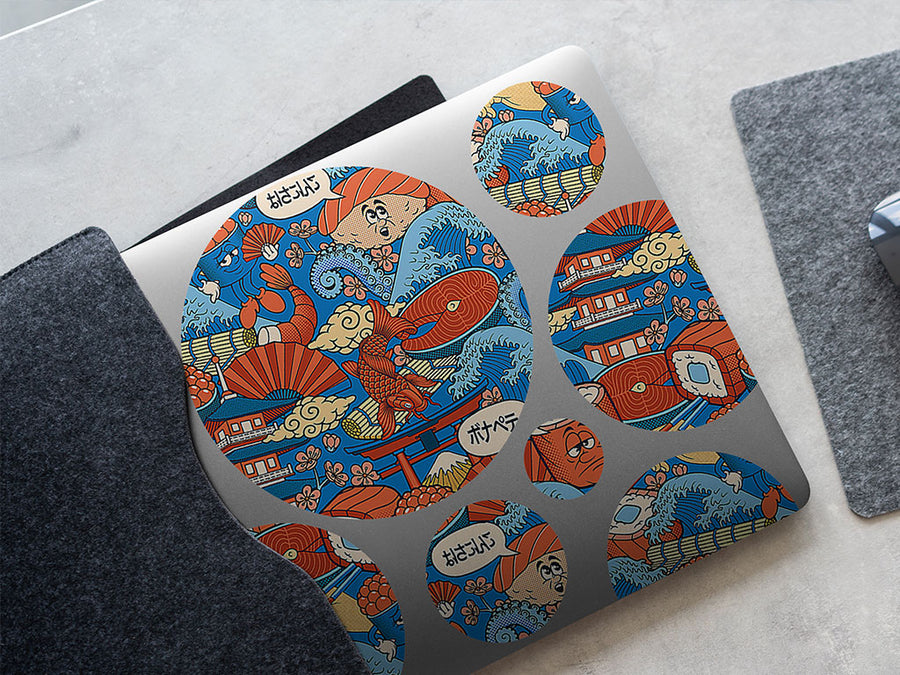 silly sushi japanese DIY Laptop Stickers