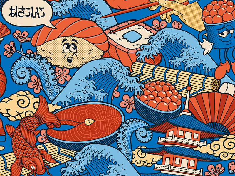 Silly Sushi Food Vinyl Wrap Pattern~Rwraps Series 914 Digitally Printed Vinyl Wrap~0
