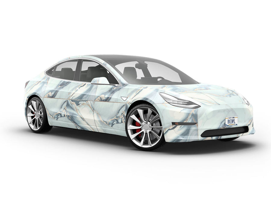 Silver Square Tile Vehicle Vinyl Wrap