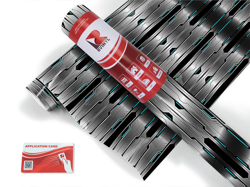 Silver Turquoise Technology Jet Ski Vinyl Customized Wrap