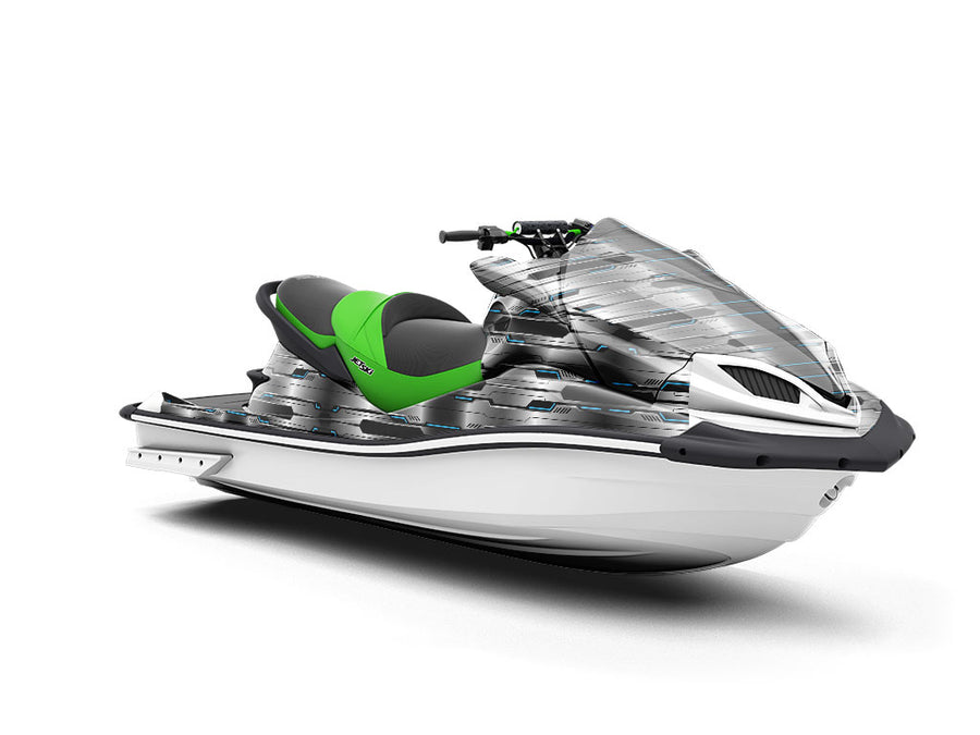 Silver Turquoise Technology Jet Ski Vinyl Customized Wrap