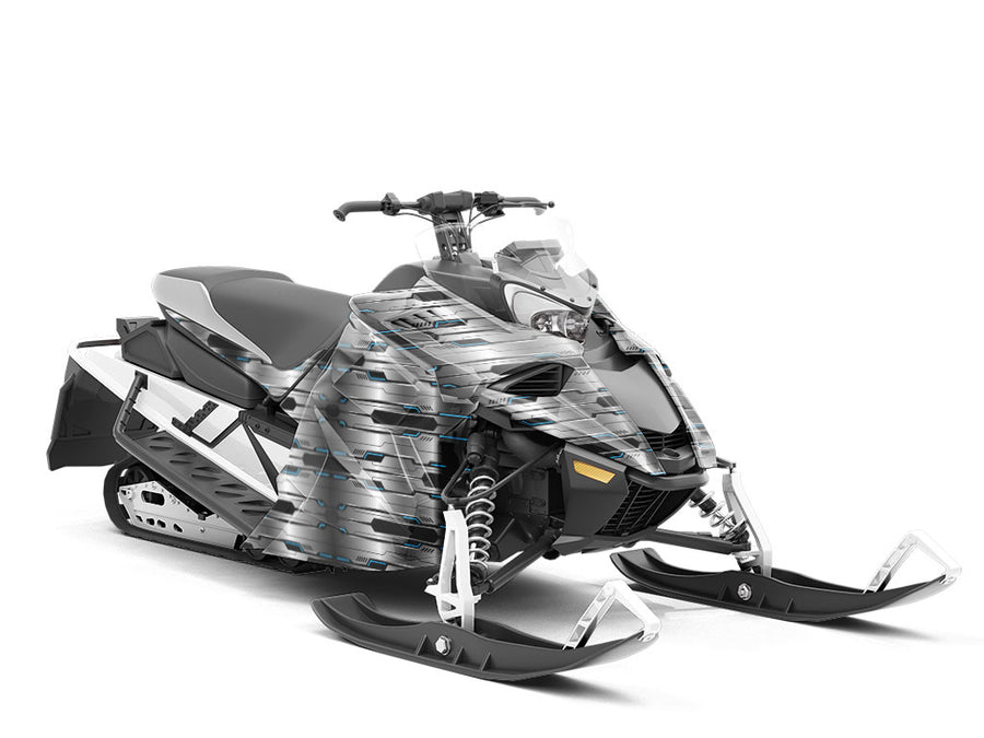 Silver Turquoise Technology Custom Wrapped Snowmobile