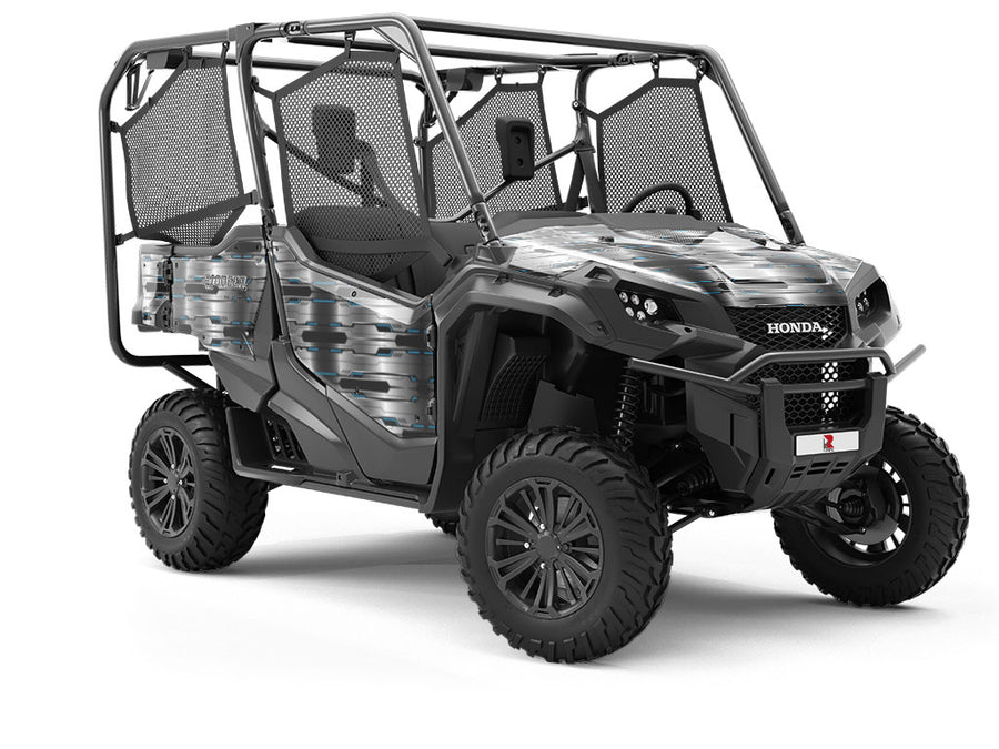 Silver Turquoise Technology Utility Vehicle Vinyl Wrap
