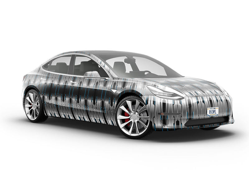 Silver Turquoise Technology Vehicle Vinyl Wrap