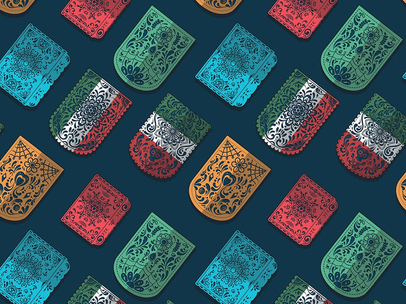 Simple Picado Day of the Dead Vinyl Wrap Pattern~Rwraps Series 914 Digitally Printed Vinyl Wrap~0