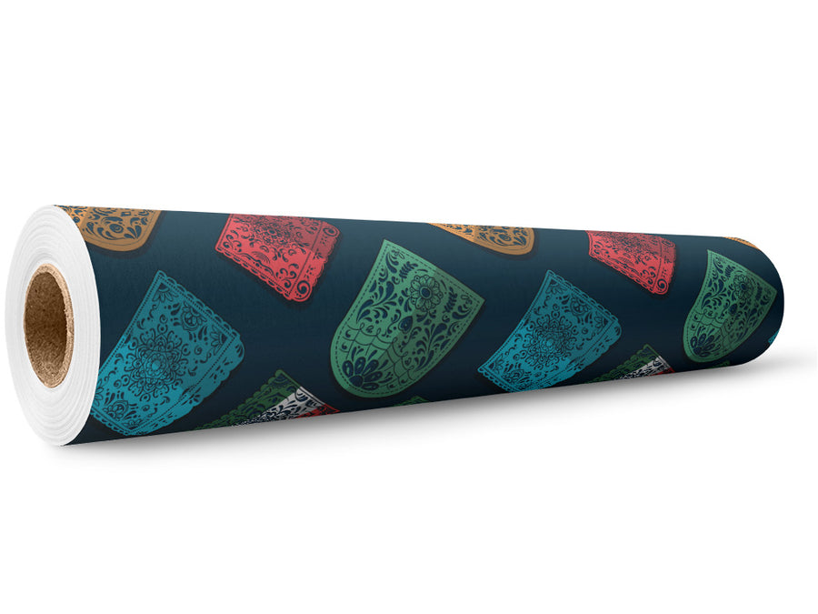 Simple Picado Day of the Dead Wrap Film Wholesale Roll~Rwraps Series 914 Digitally Printed Vinyl Roll~5