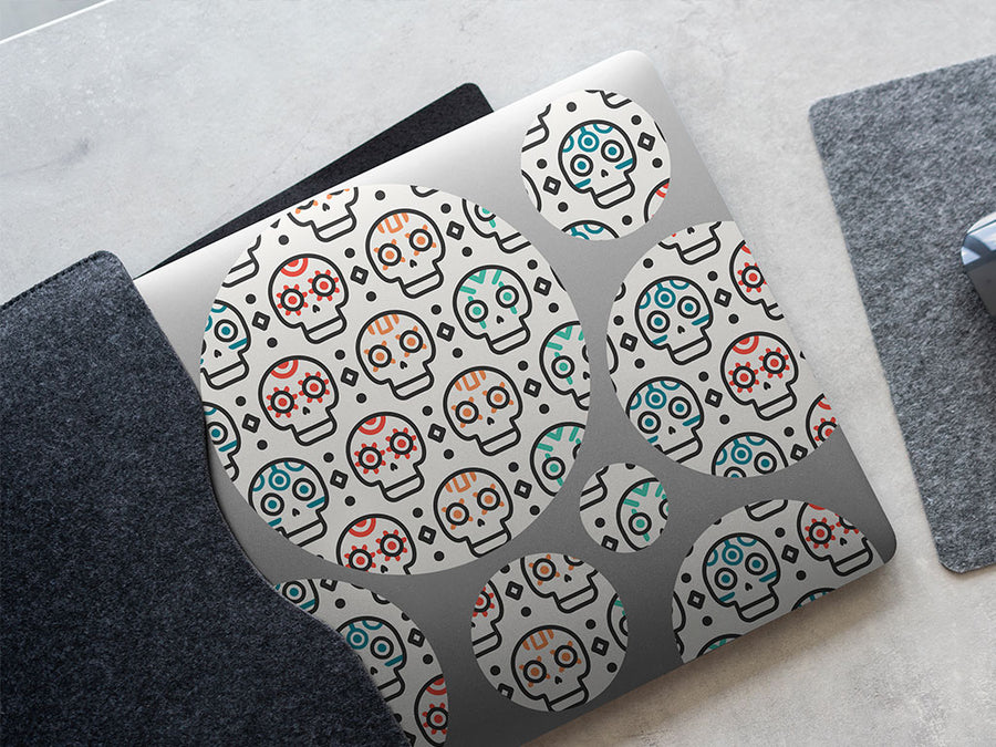 simple skulls day of the dead DIY Laptop Stickers