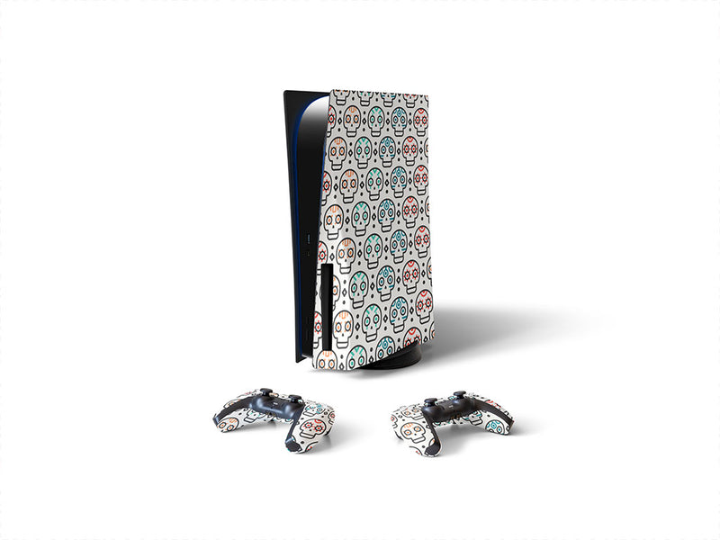 simple skulls day of the dead Sony PS5 DIY Skin