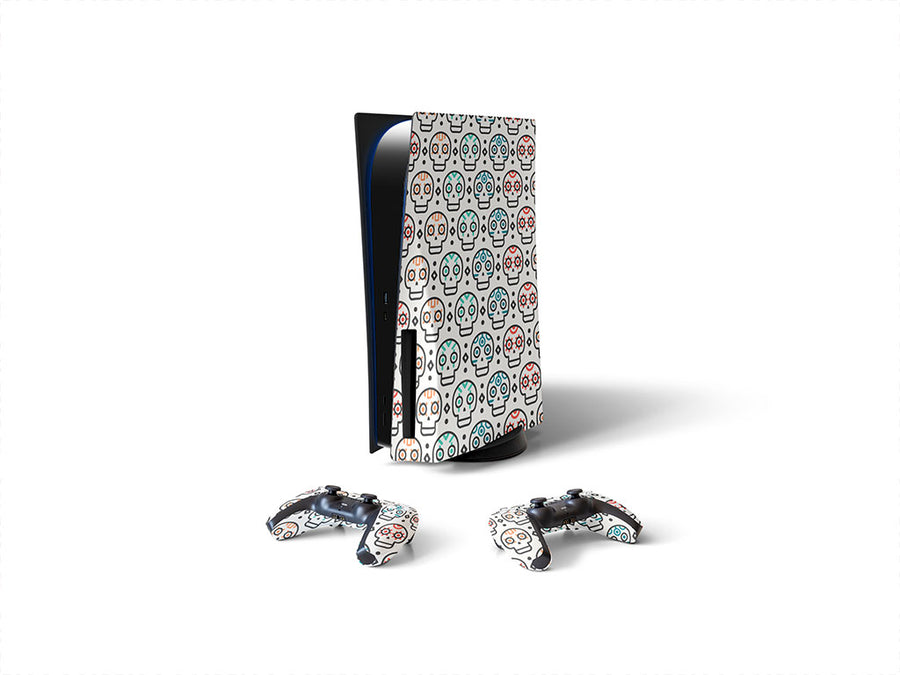 simple skulls day of the dead Sony PS5 DIY Skin