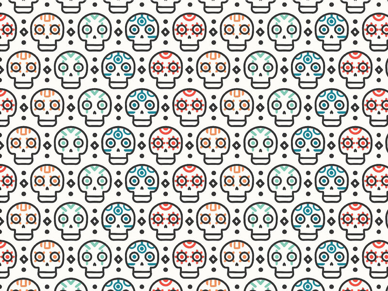 Simple Skulls Day of the Dead Vinyl Wrap Pattern~Rwraps Series 914 Digitally Printed Vinyl Wrap~0
