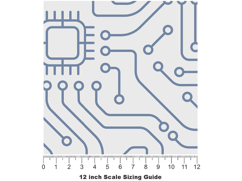 Simple White Technology Vinyl Film Pattern Size 12 inch Scale~Rwraps Simple White Technology Sizing Chart~3