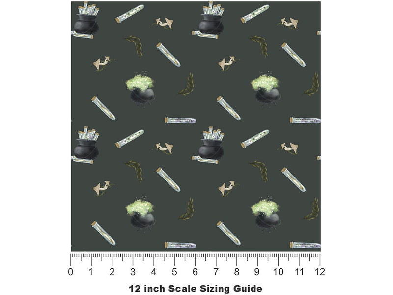 Sinister Vials Witch Vinyl Film Pattern Size 12 inch Scale~Rwraps Sinister Vials Witch Sizing Chart~2