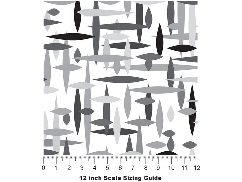 Sixties Television Abstract Vinyl Film Pattern Size 12 inch Scale~Rwraps Sixties Television Abstract Sizing Chart~2