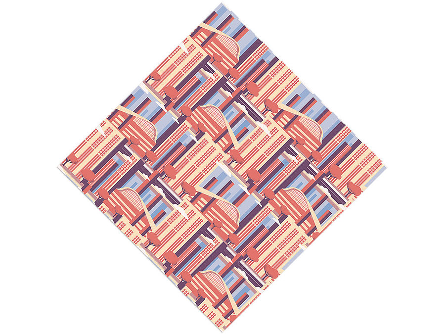 Sixties Utopia Cityscape Vinyl Wrap Pattern