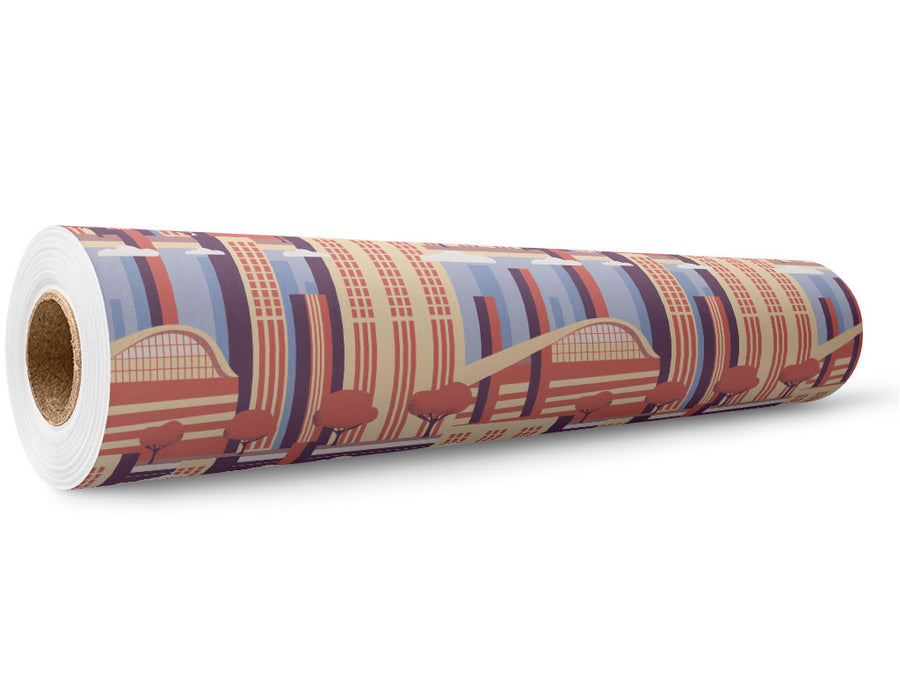 Sixties Utopia Cityscape Wrap Film Wholesale Roll~Rwraps Series 914 Digitally Printed Vinyl Roll~5