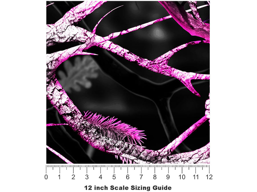 Skull Pink Camouflage Vinyl Film Pattern Size 12 inch Scale~Rwraps Skull Pink Camouflage Sizing Chart~2