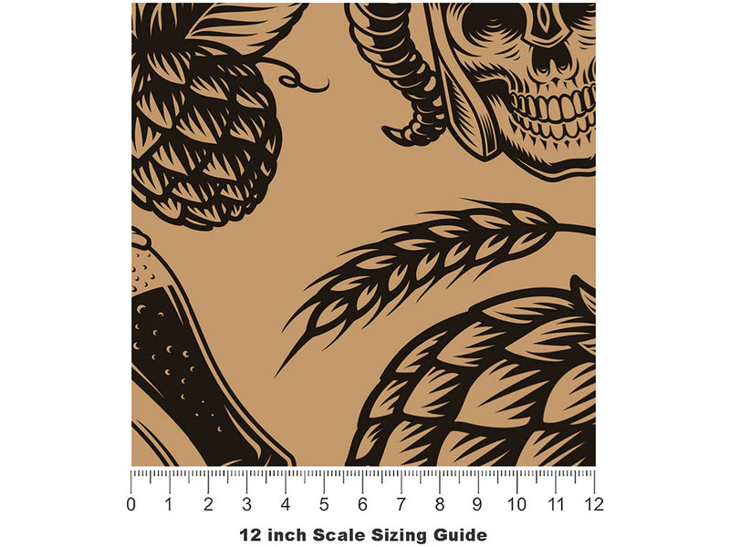 Skull Tankard Alcohol Vinyl Film Pattern Size 12 inch Scale~Rwraps Skull Tankard Alcohol Sizing Chart~2