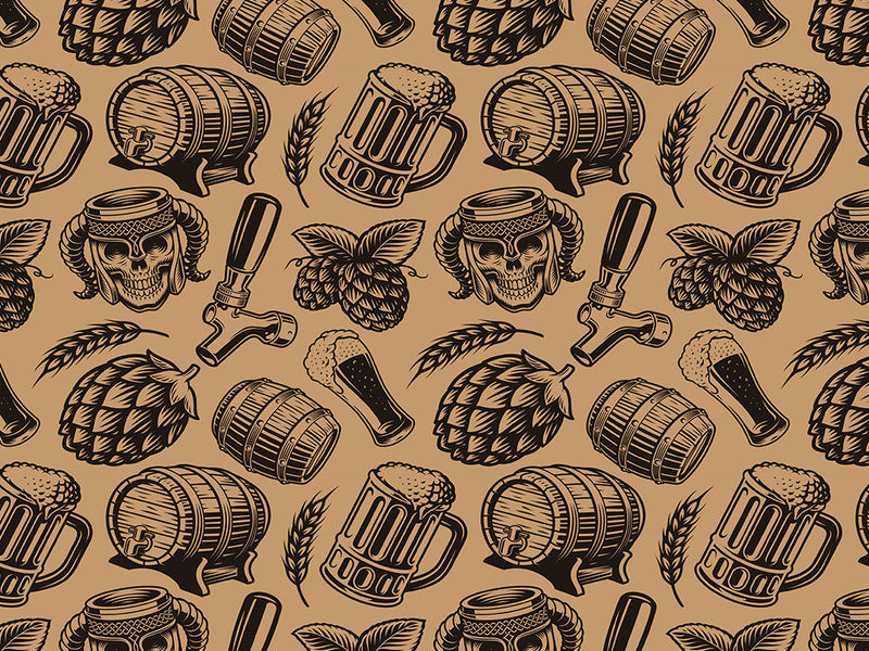 Skull Tankard Alcohol Vinyl Wrap Pattern~Rwraps Series 914 Digitally Printed Vinyl Wrap~0