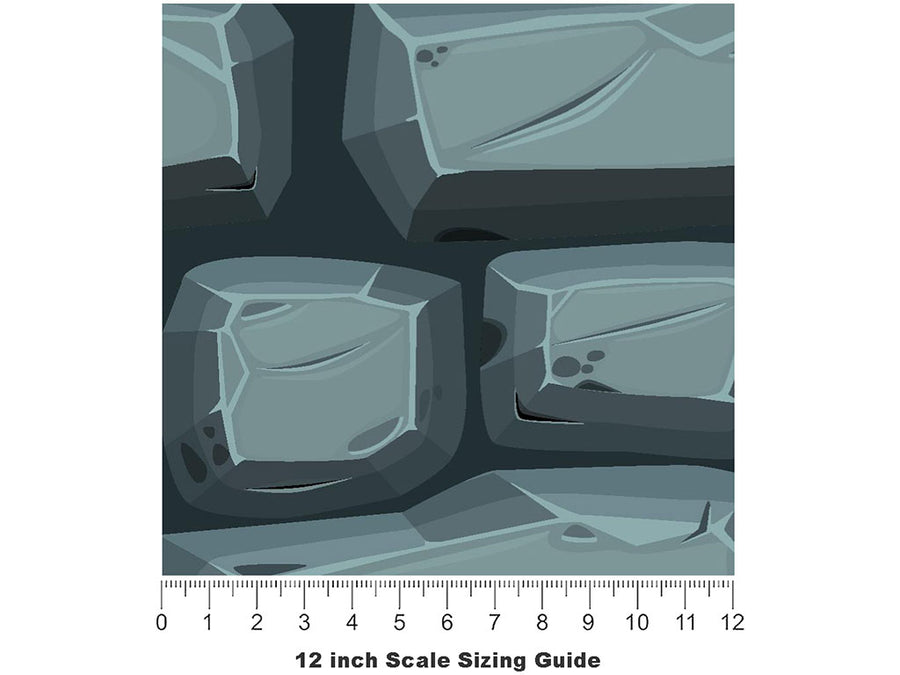 Slate Brick Vinyl Film Pattern Size 12 inch Scale~Rwraps Slate Brick Sizing Chart~3