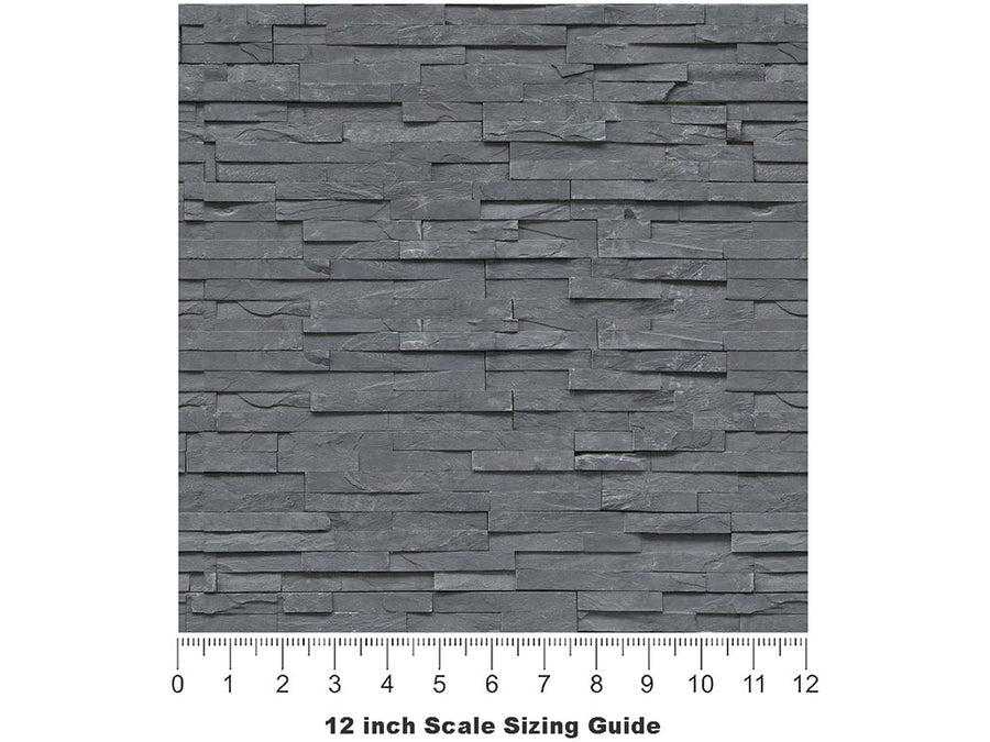Slate Brick Vinyl Film Pattern Size 12 inch Scale~Rwraps Slate Brick Sizing Chart~3