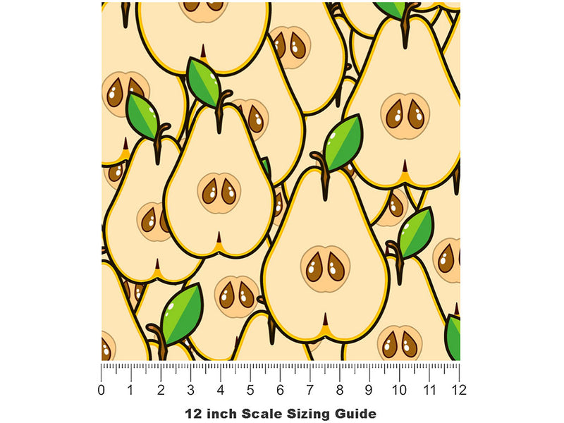 Sliced Lentier Fruit Vinyl Film Pattern Size 12 inch Scale~Rwraps Sliced Lentier Fruit Sizing Chart~2