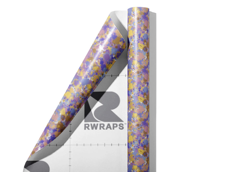 Slumber Party Paint Splatter Wrap Film Sheets~Rwraps Series 914 Slumber Party Paint Splatter Scrolled Sheet~3