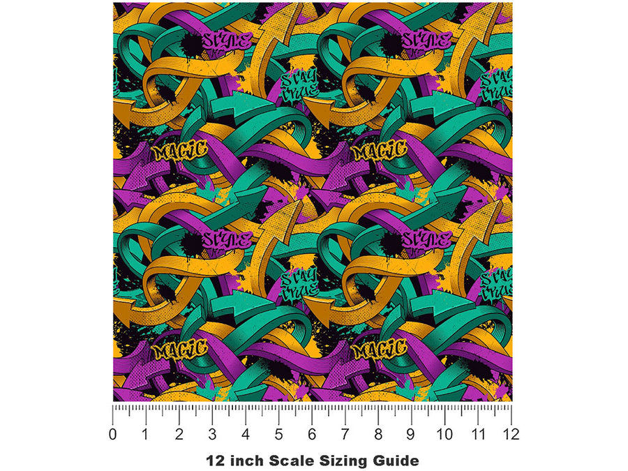 Small Burner Graffiti Vinyl Film Pattern Size 12 inch Scale~Rwraps Small Burner Graffiti Sizing Chart~2